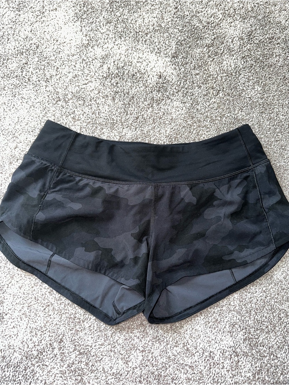 lululemon Black Camo Athletic 2.5” lined Shorts